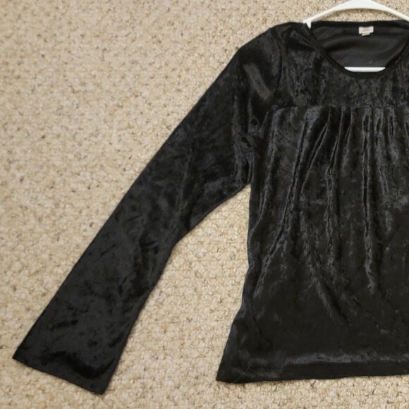SWEET PEA BLACK  WHIMSYGOTH FAIRYDOLL VELOUR LS TOP M - Picture 3 of 7